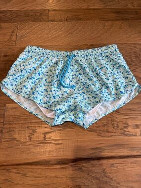 Men's Blue Geometric Swim Trunks